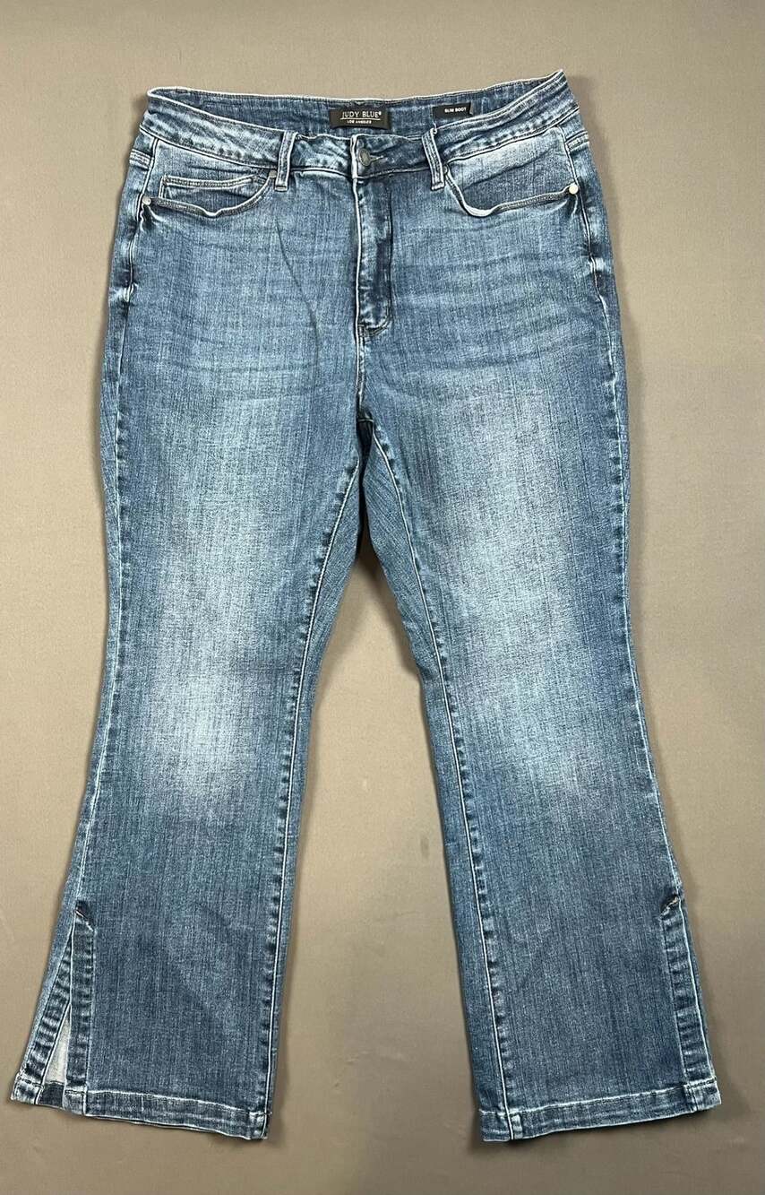 Judy Blue Slim Boot Jeans Size 20W Medium Wash Split Hem